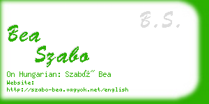 bea szabo business card